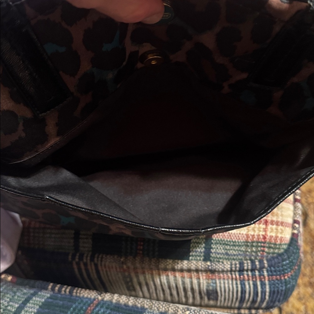 Coach Leopard Print Tote - Brown and Teal - Picture 6 of 7